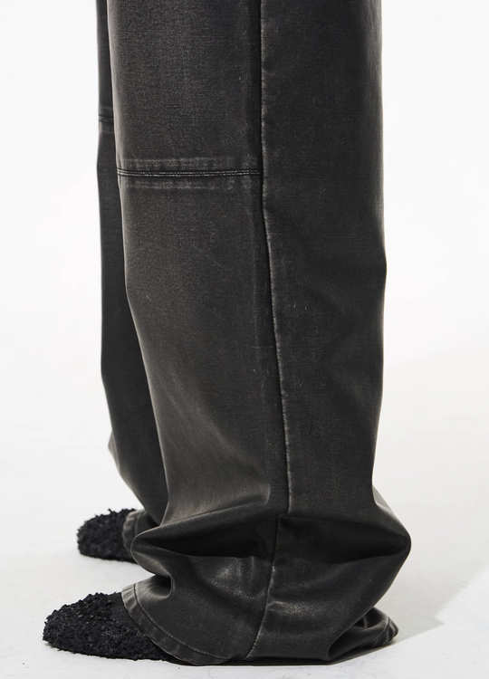 BLIND NO PLAN Hand-Whiskered Baggy Leather Pants | Face 3 Face