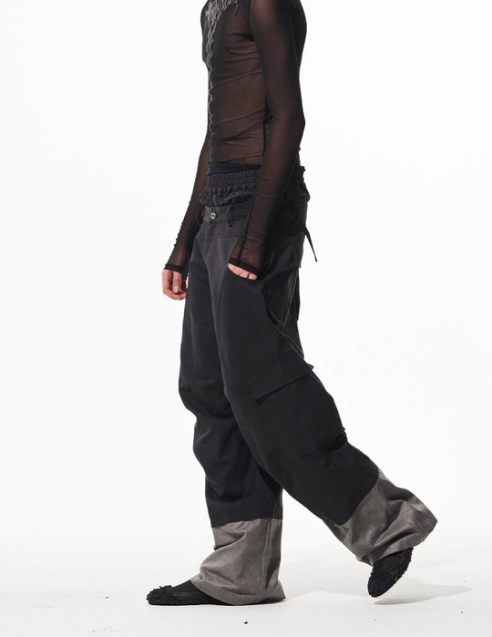 BLIND NO PLAN Triple Layer Color Blocking Work Pants | Face 3 Face