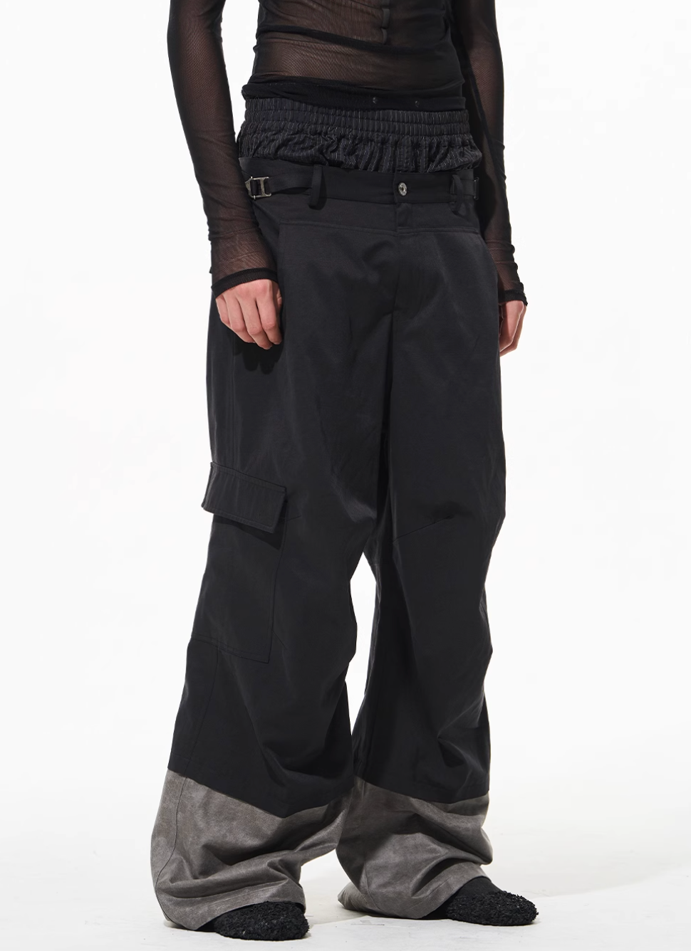 BLIND NO PLAN Triple Layer Color Blocking Work Pants | Face 3 Face