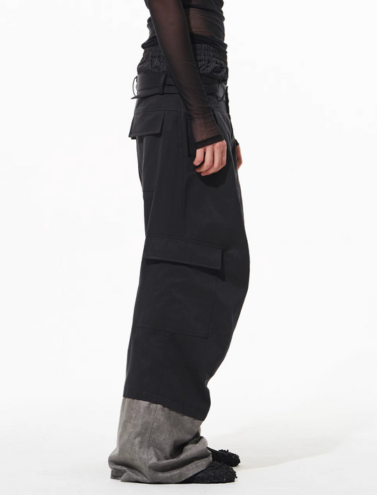 BLIND NO PLAN Triple Layer Color Blocking Work Pants | Face 3 Face