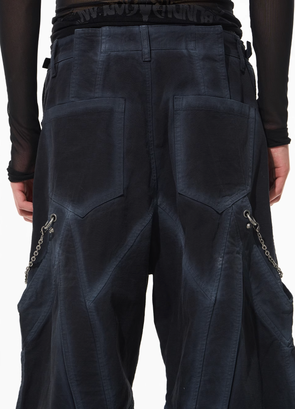 Streetwear baggy pants | Chain Washed Work Patchwork Baggy Pants | Face 3 Face