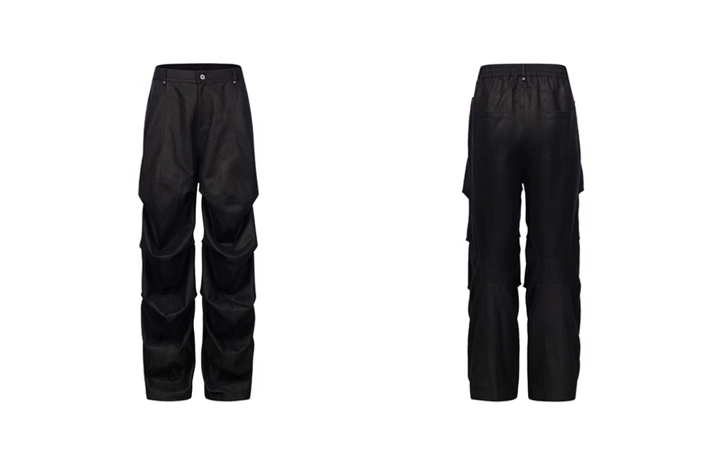 Streetwear baggy pants | Relaxed Draped Pleated Work Pants | Face 3 Face