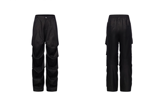 Streetwear baggy pants | Relaxed Draped Pleated Work Pants | Face 3 Face