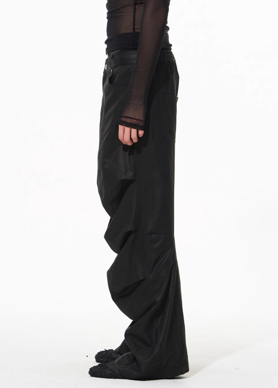 Streetwear baggy pants | Relaxed Draped Pleated Work Pants | Face 3 Face