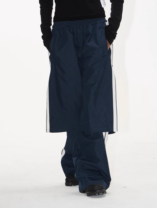 BLIND NO PLAN Double-Layer Color-Blocking Patchwork Sports Pants | Face 3 Face