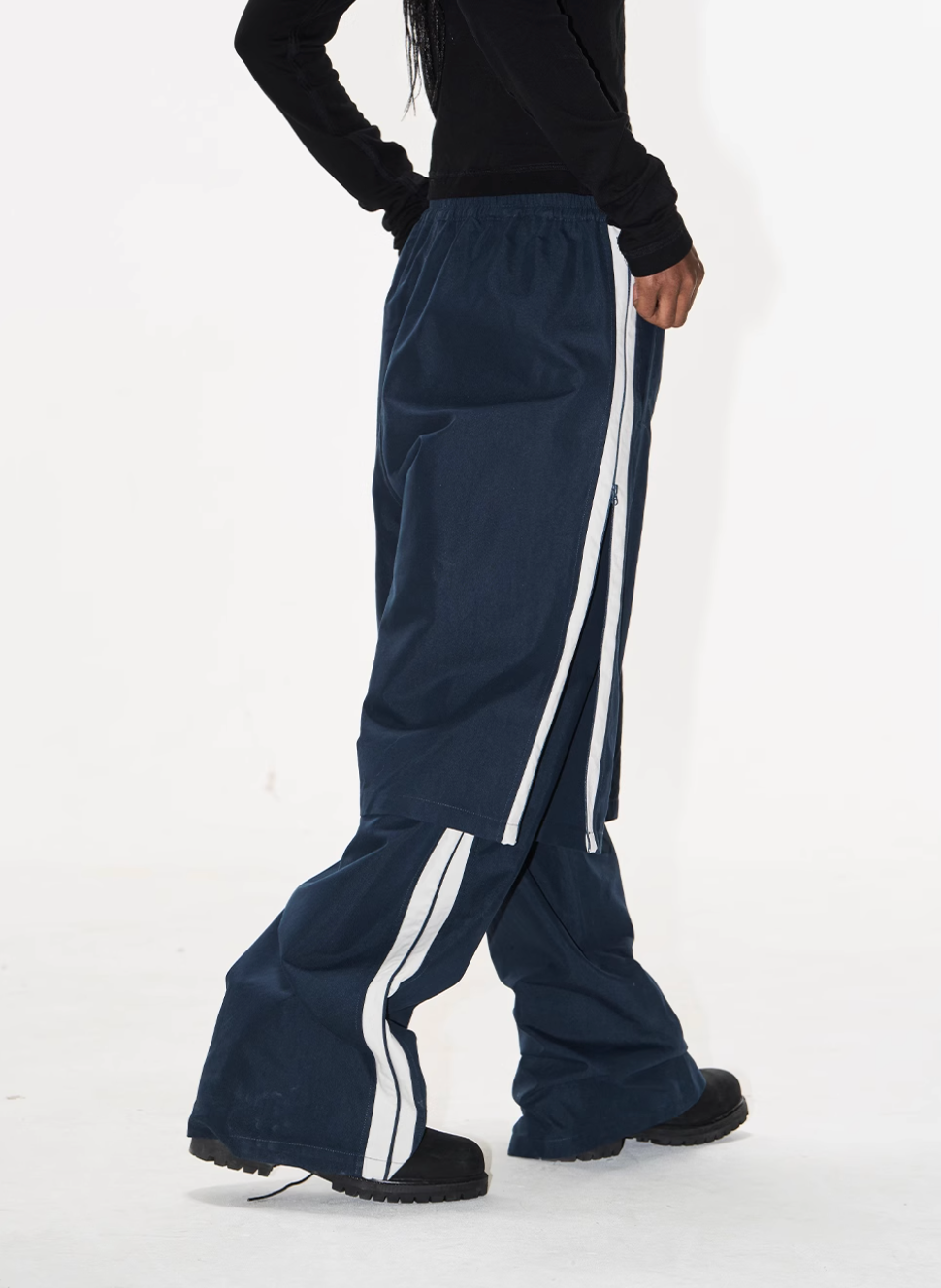 BLIND NO PLAN Double-Layer Color-Blocking Patchwork Sports Pants | Face 3 Face