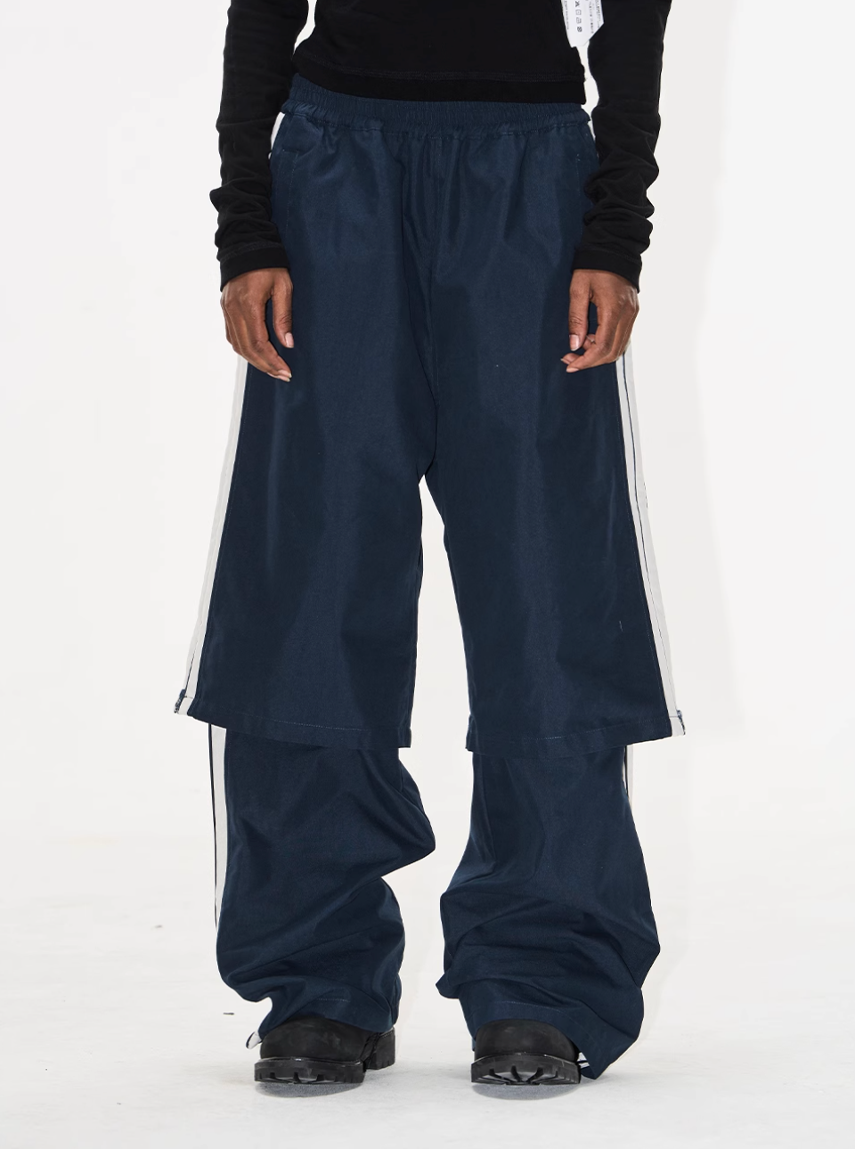 BLIND NO PLAN Double-Layer Color-Blocking Patchwork Sports Pants | Face 3 Face