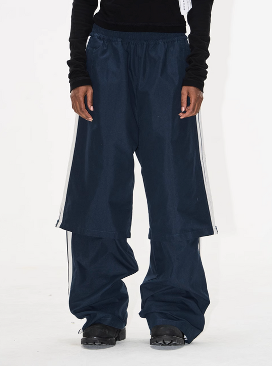 BLIND NO PLAN Double-Layer Color-Blocking Patchwork Sports Pants | Face 3 Face