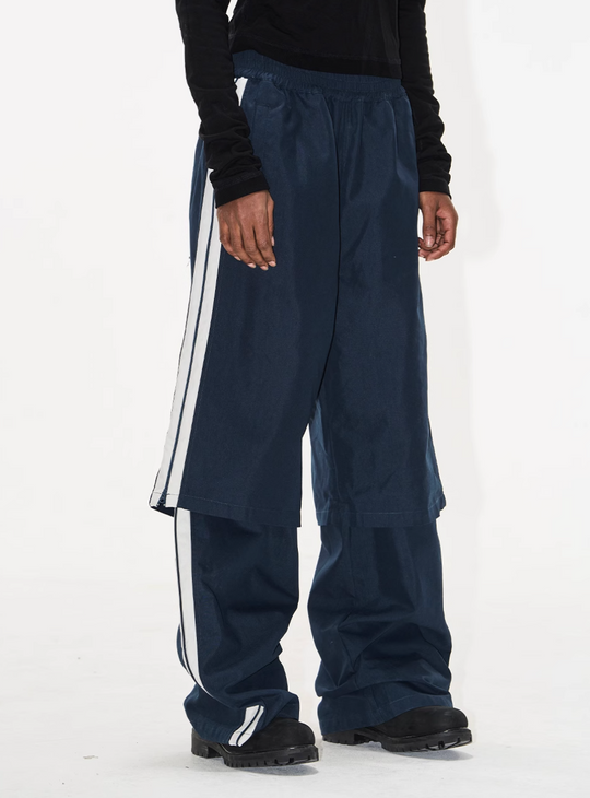 BLIND NO PLAN Double-Layer Color-Blocking Patchwork Sports Pants | Face 3 Face