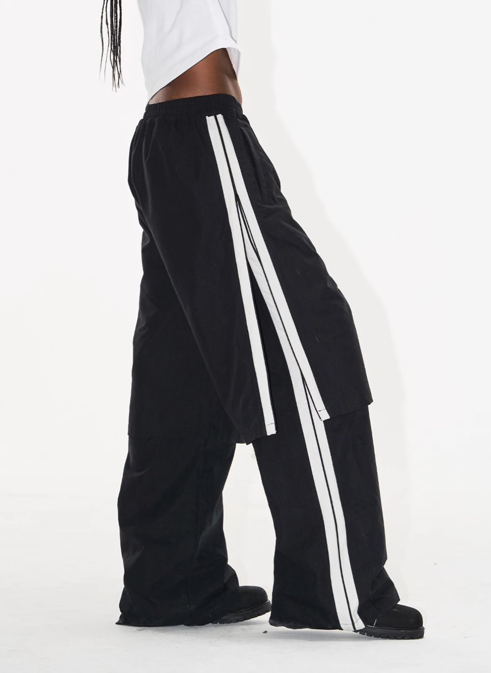 BLIND NO PLAN Double-Layer Color-Blocking Patchwork Sports Pants | Face 3 Face