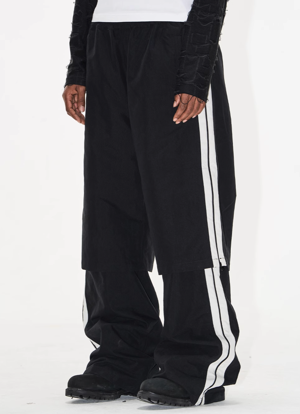 BLIND NO PLAN Double-Layer Color-Blocking Patchwork Sports Pants | Face 3 Face