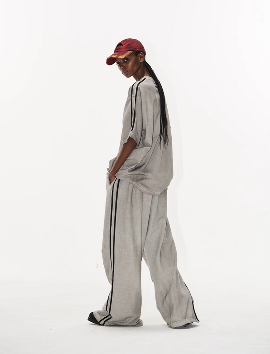 BLIND NO PLAN Distressed Washed Baggy Sport Sweatpants | Face 3 Face