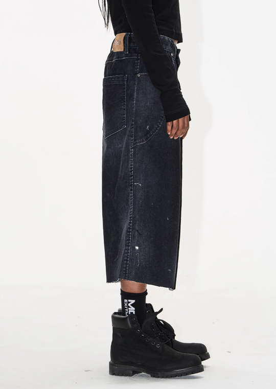 BLIND NO PLAN Washed Inked Flocked Denim Baggy Shorts | Face 3 Face