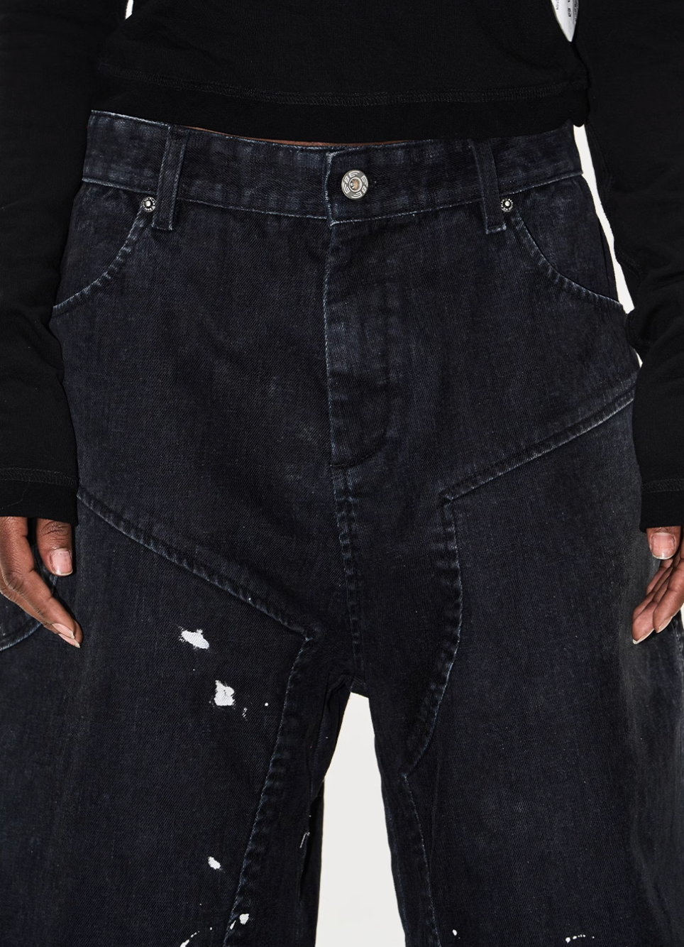 BLIND NO PLAN Washed Inked Flocked Denim Baggy Shorts | Face 3 Face