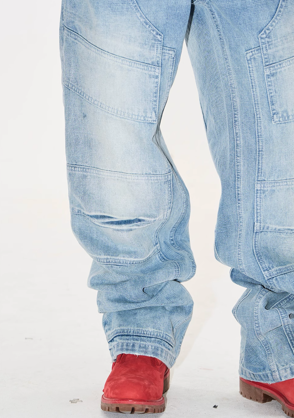 BLIND NO PLAN Double Waist Layer Mismatched Jeans | Face 3 Face