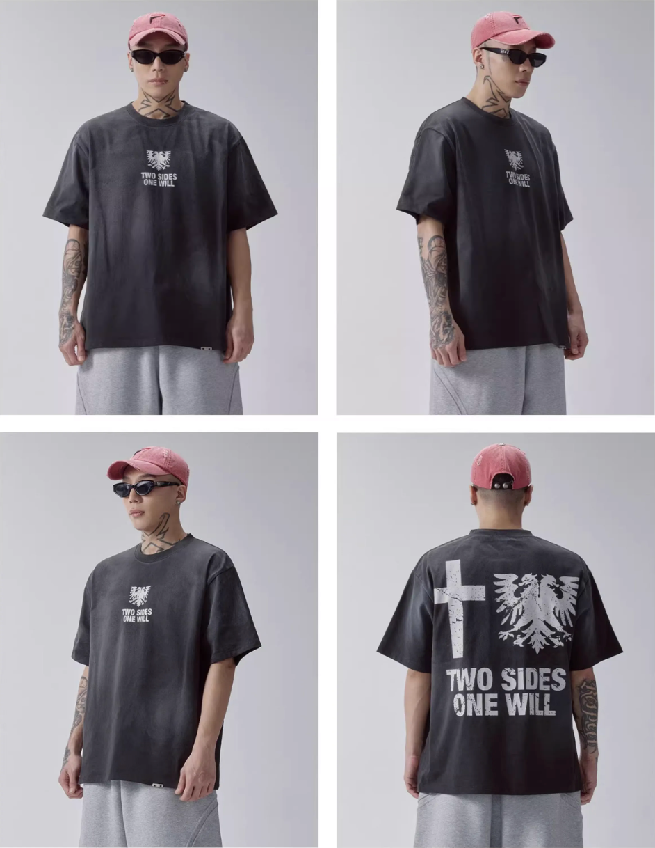 F2CE Washed Gradient Vintage Printed Tee | Face 3 Face