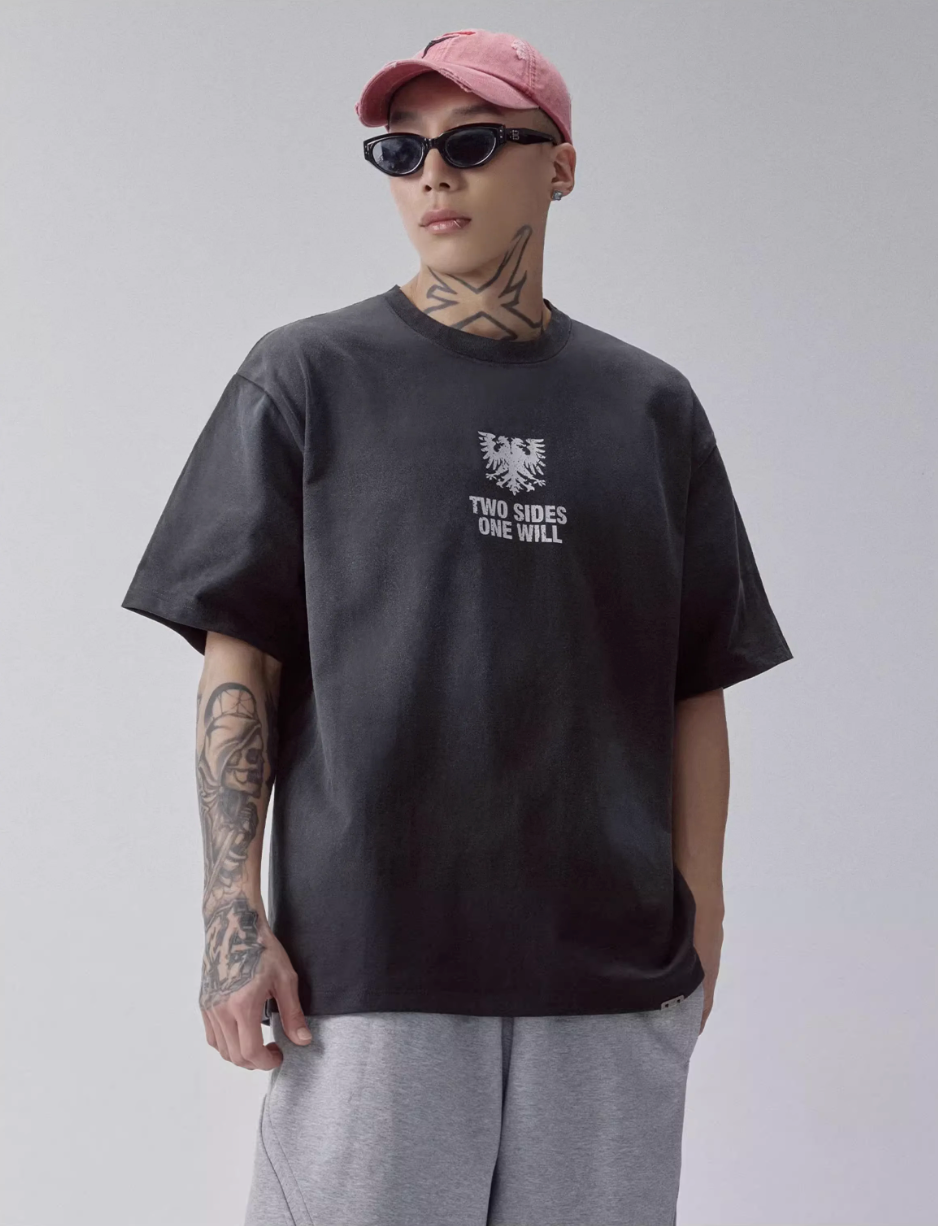 F2CE Washed Gradient Vintage Printed Tee | Face 3 Face