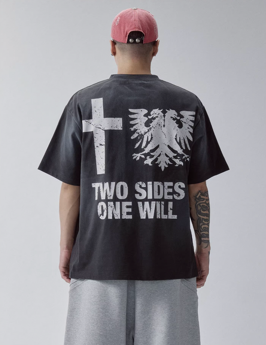 F2CE Washed Gradient Vintage Printed Tee | Face 3 Face