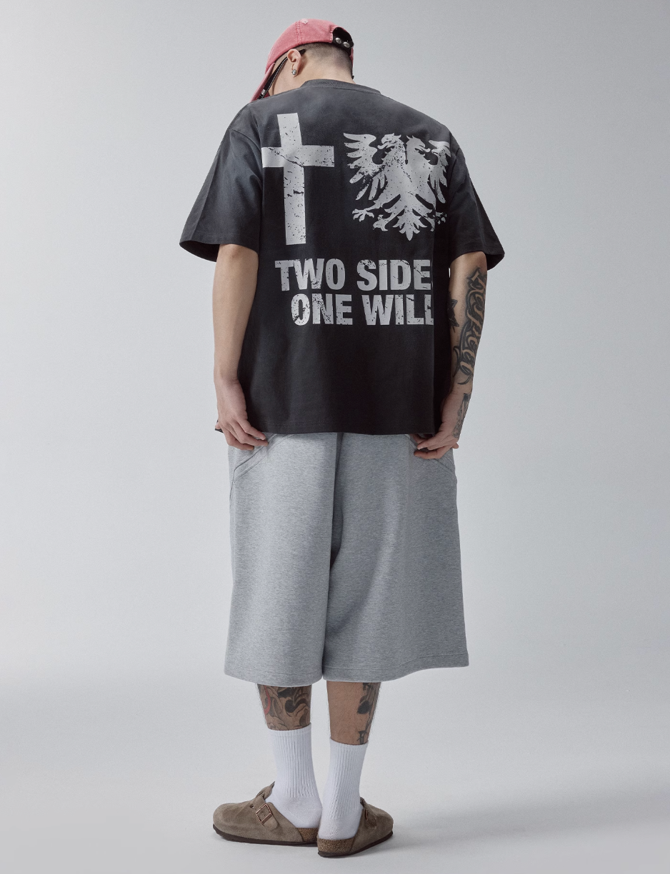 F2CE Washed Gradient Vintage Printed Tee | Face 3 Face