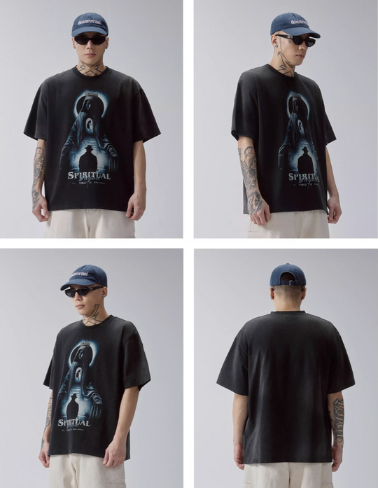 F2CE Washed Vintage "SPIRITUAL WARFARE" Printed Tee | Face 3 Face