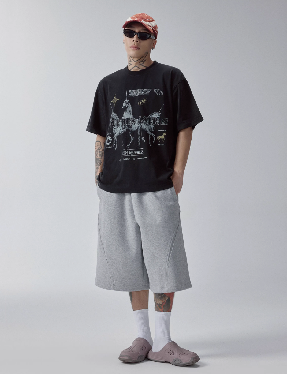 F2CE Washed RÈVE DES ASTRES Print Tee | Face 3 Face