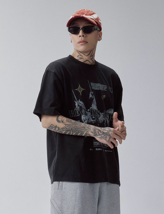 F2CE Washed RÈVE DES ASTRES Print Tee | Face 3 Face