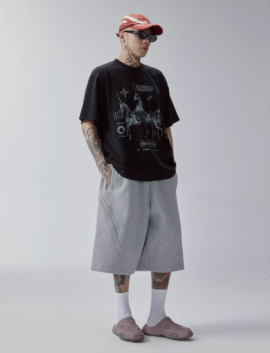 F2CE Washed RÈVE DES ASTRES Print Tee | Face 3 Face