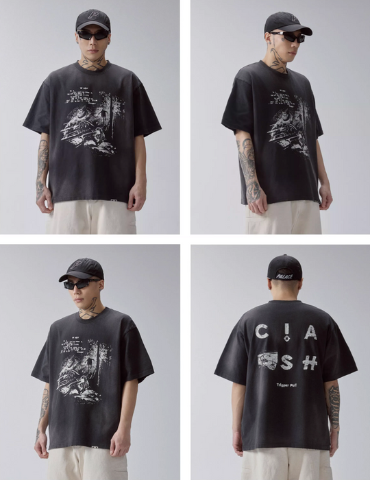 F2CE Retro Printed Washed Gradient Tee | Face 3 Face