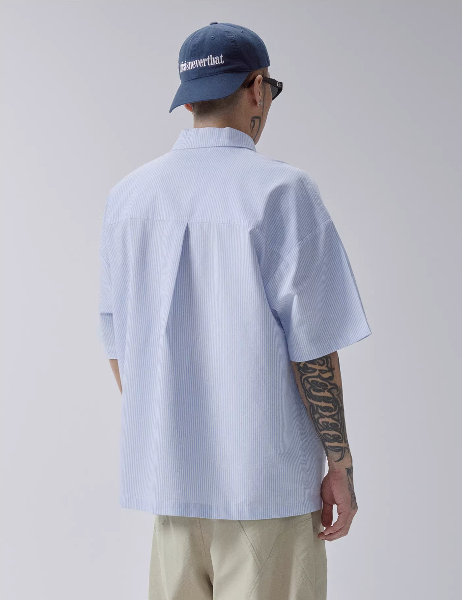 F2CE Printed Striped Short-Sleeve Pullover Shirt | Face 3 Face