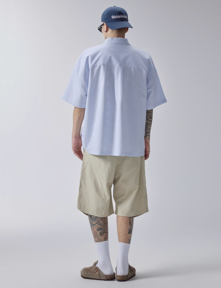 F2CE Printed Striped Short-Sleeve Pullover Shirt | Face 3 Face