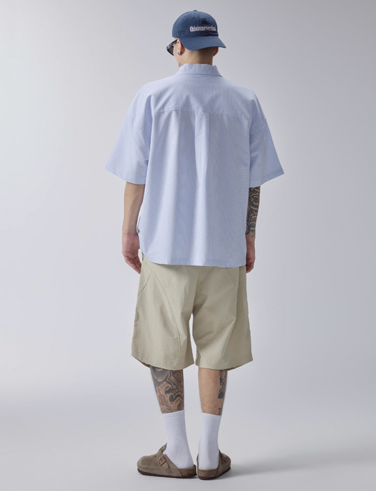 F2CE Printed Striped Short-Sleeve Pullover Shirt | Face 3 Face