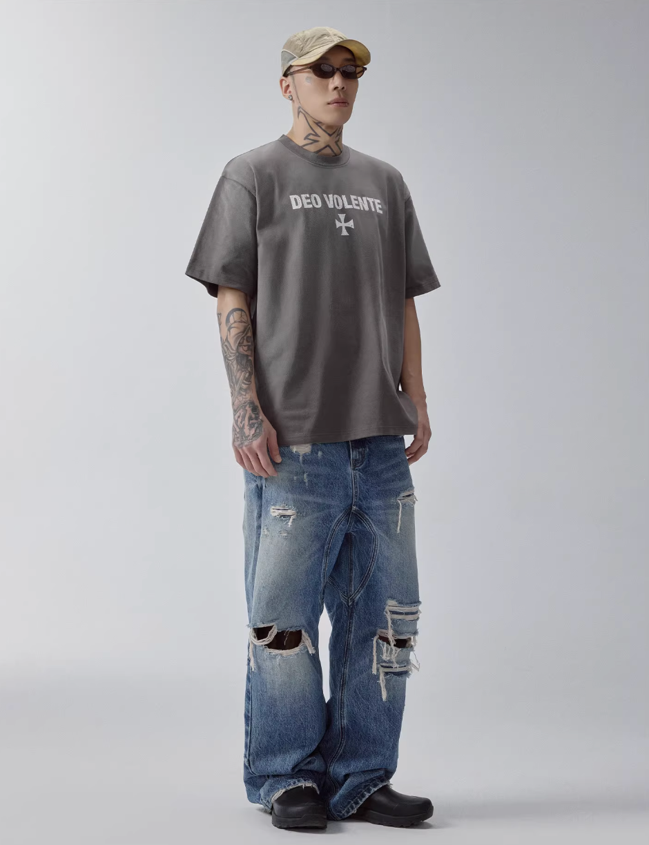 F2CE Washed Distressed Hole Jeans | Face 3 Face