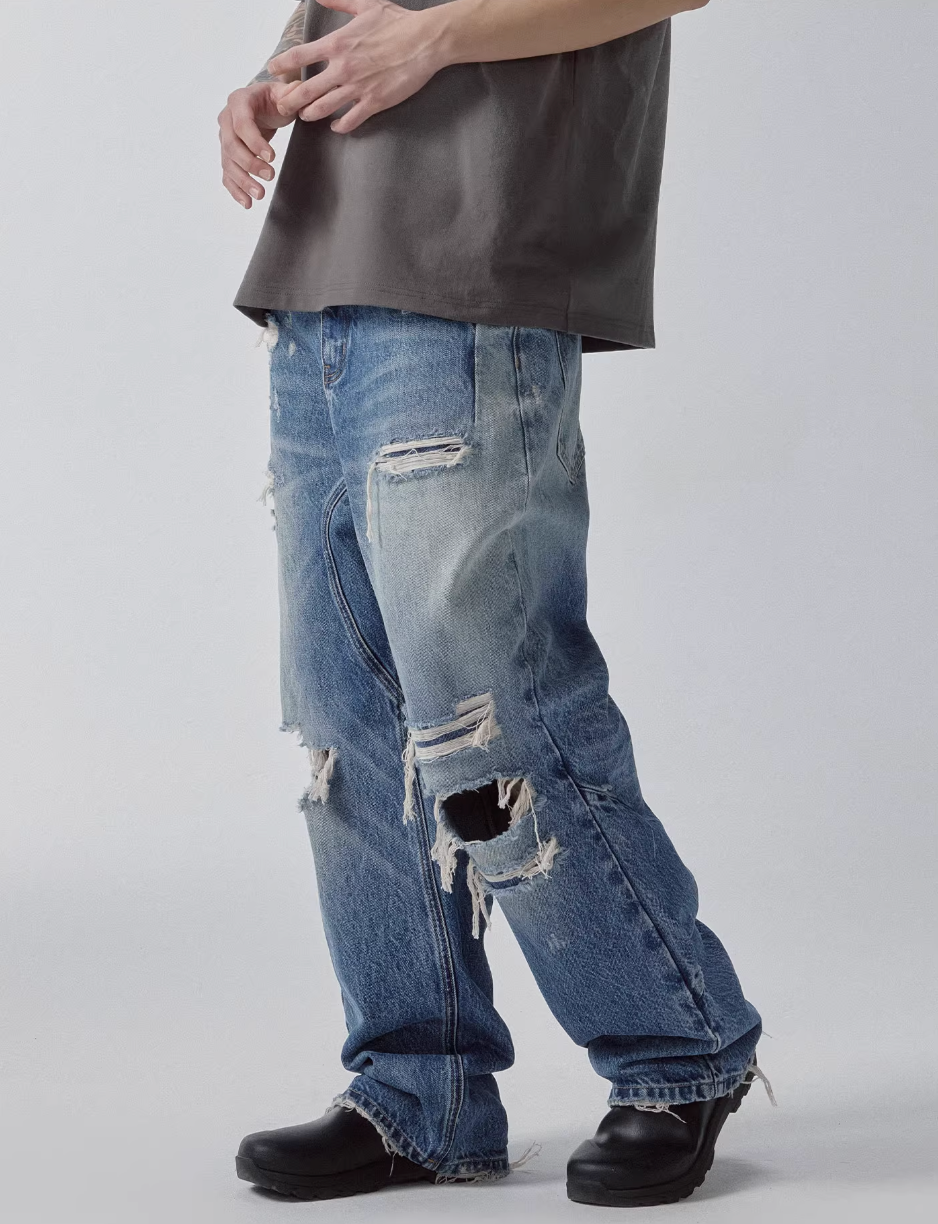 F2CE Washed Distressed Hole Jeans | Face 3 Face