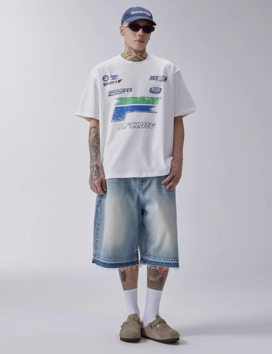 F2CE Washed and Aged Denim Shorts | Face 3 Face