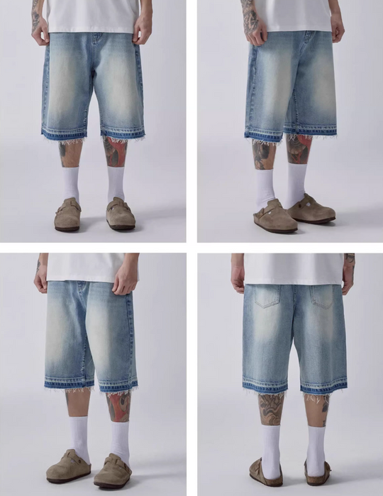 F2CE Washed and Aged Denim Shorts | Face 3 Face