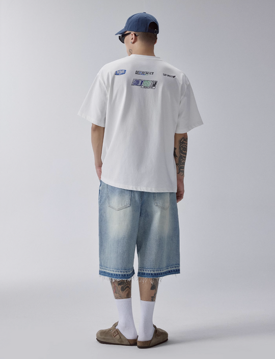 F2CE Washed and Aged Denim Shorts | Face 3 Face