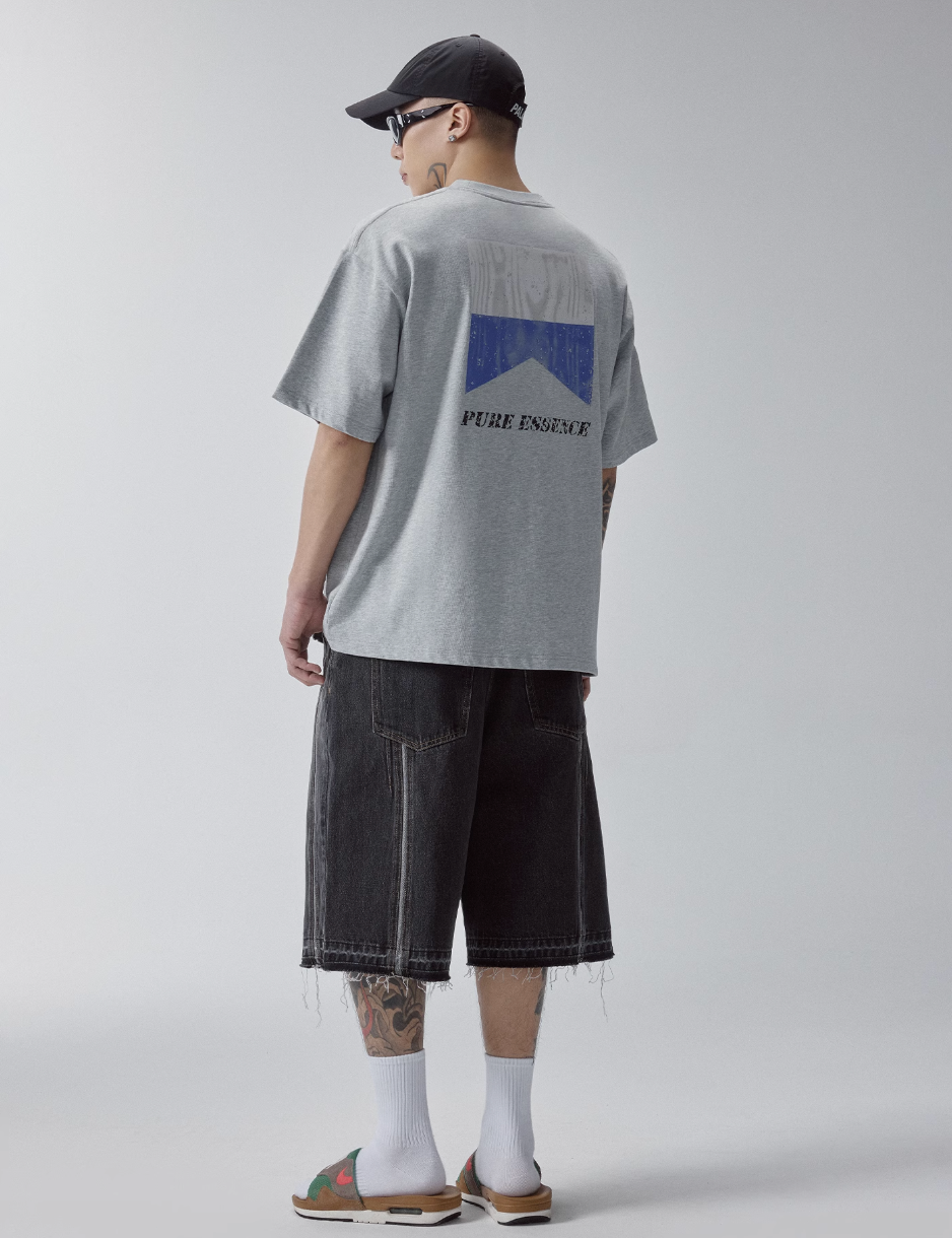 F2CE Washed and Aged Spliced Denim Shorts | Face 3 Face