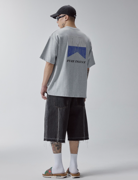 F2CE Washed and Aged Spliced Denim Shorts | Face 3 Face