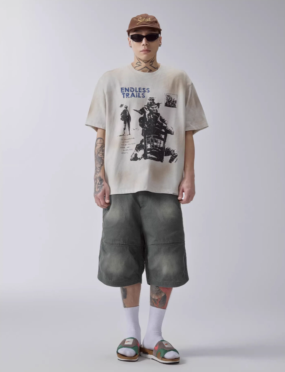 F2CE Washed Gradient Work Shorts | Face 3 Face