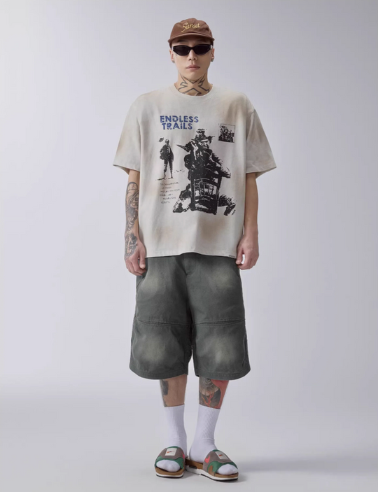 F2CE Washed Gradient Work Shorts | Face 3 Face