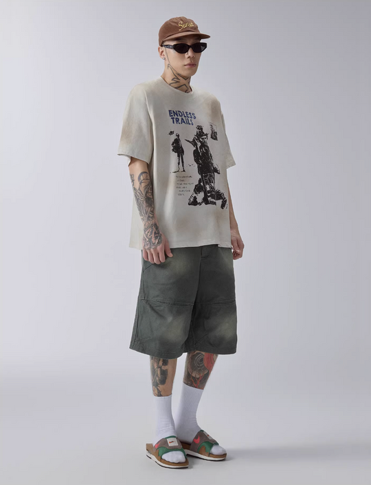 F2CE Washed Gradient Work Shorts | Face 3 Face