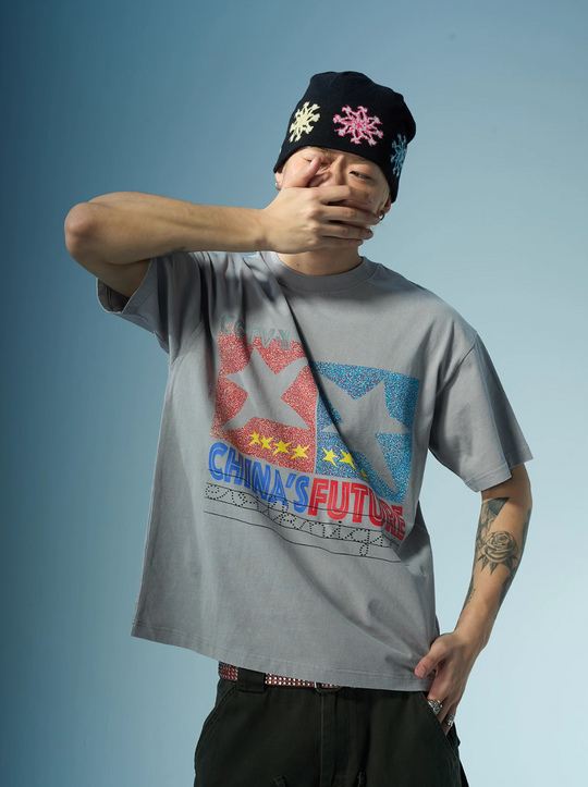 EVILKNIGHT(EK) Star Glitter Print Tee | Face 3 Face