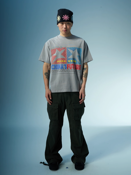 EVILKNIGHT(EK) Star Glitter Print Tee | Face 3 Face