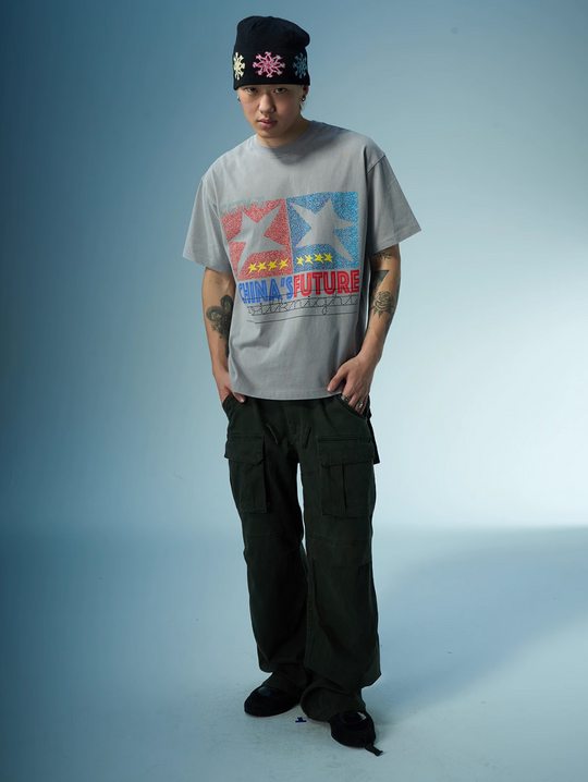 EVILKNIGHT(EK) Star Glitter Print Tee | Face 3 Face