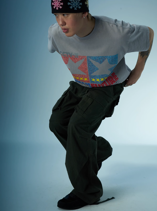 EVILKNIGHT(EK) Star Glitter Print Tee | Face 3 Face