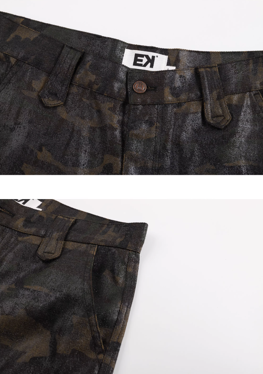EVILKNIGHT(EK) Waxed Camo 3D Pocket Utility Cargo Pants | Face 3 Face