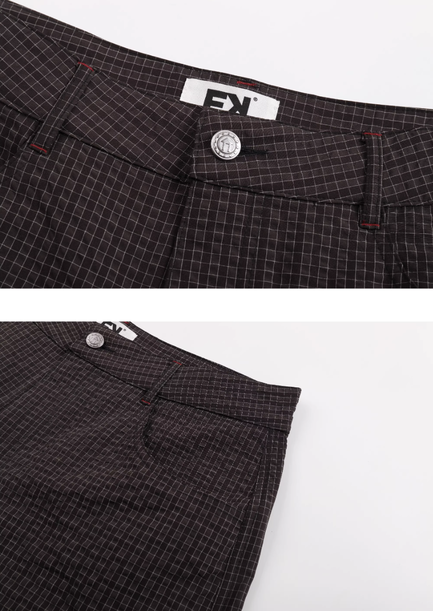 EVILKNIGHT(EK) Plaid Embroidered Shorts | Face 3 Face