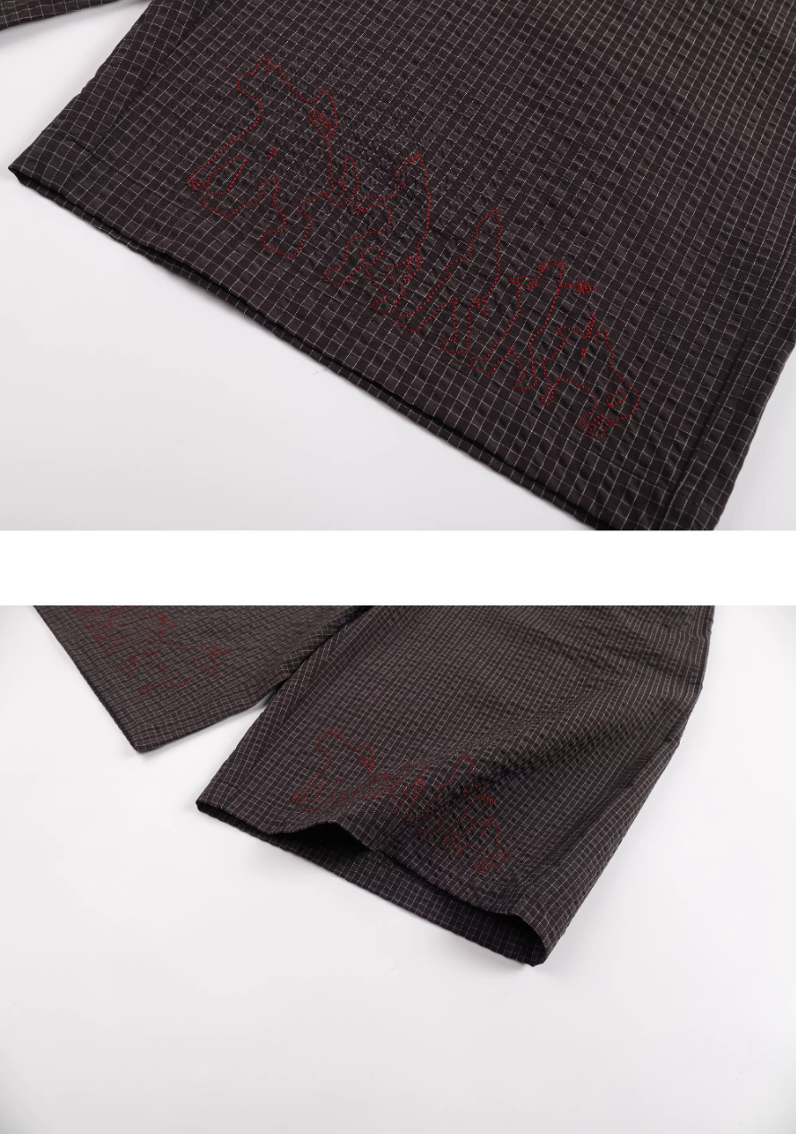 EVILKNIGHT(EK) Plaid Embroidered Shorts | Face 3 Face