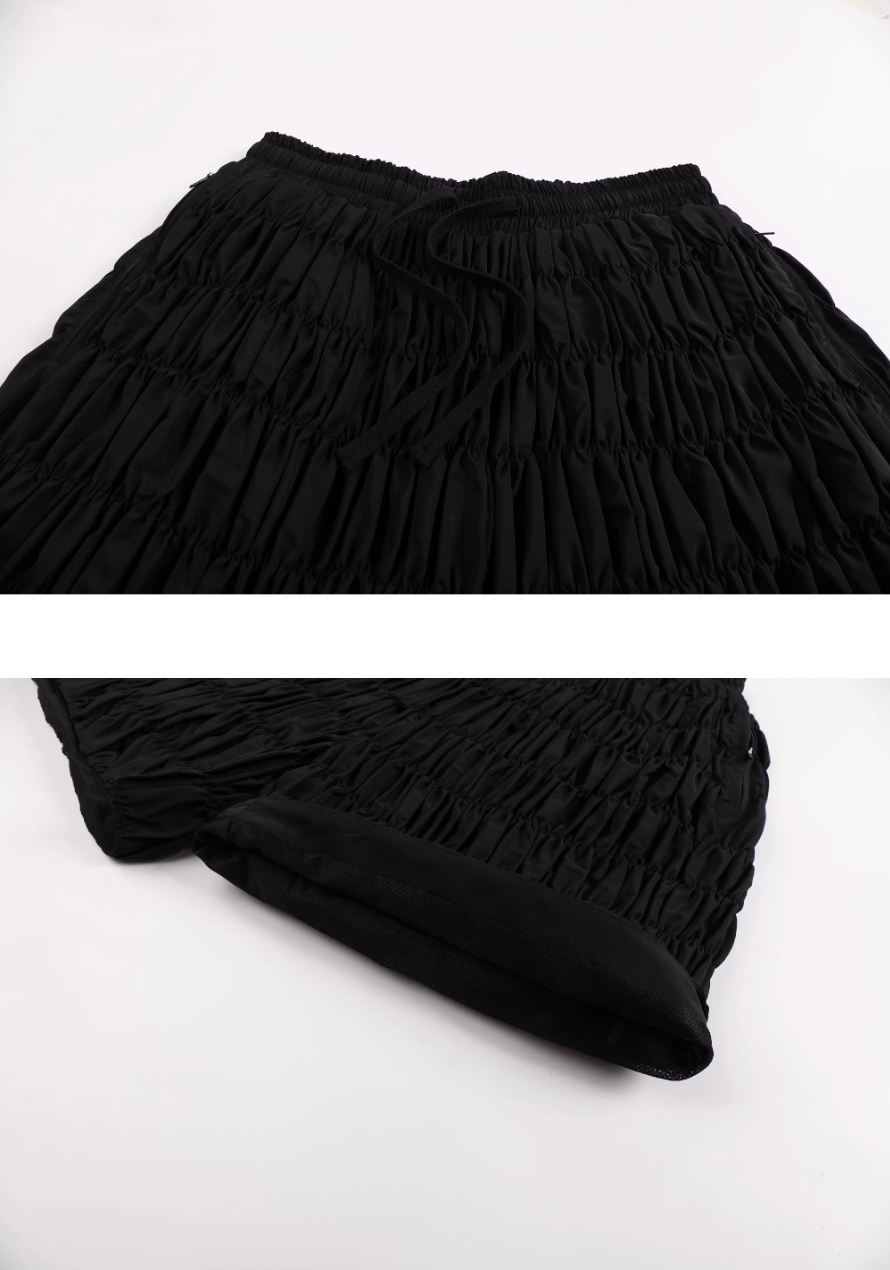 EVILKNIGHT(EK) Layered Pleated Structured Shorts | Face 3 Face