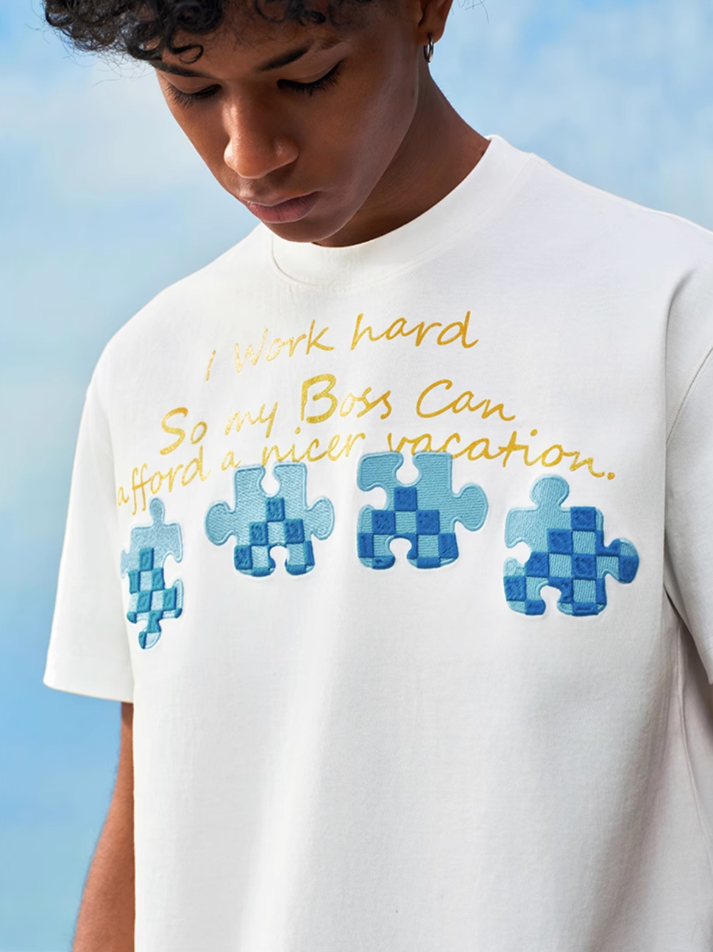 YADcrew Puzzle Checkerboard 3D Embroidered Tee | Face 3 Face